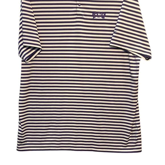 Nike Golf Dri Fit Men's Embroidered TCU Horned Frogs Purple Stripe Polo Top XXL - Picture 4 of 7